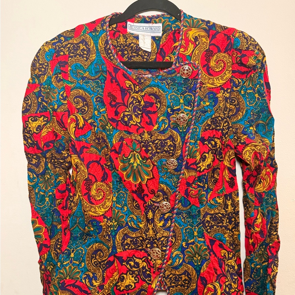 Versace Multicolor Baroque Print Blazer